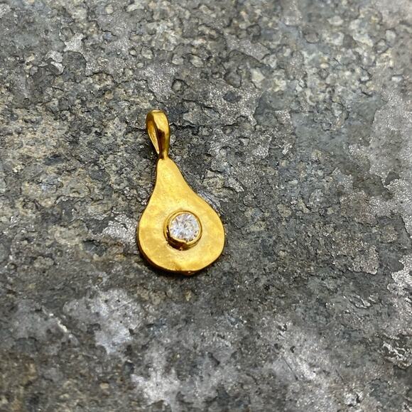 NEW Anthropologie Gold Whisper Teardrop Molten Birthstone Charm - Picture 6 of 16